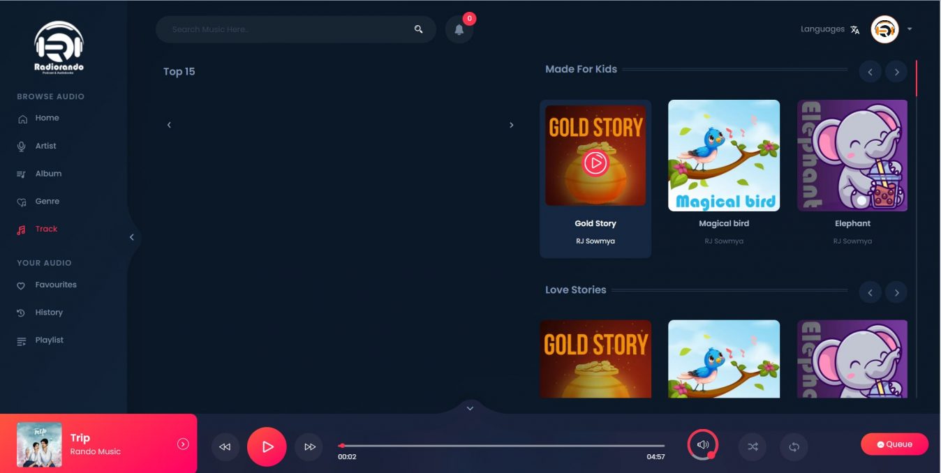 Web & mobile Application Development for Media and Podcasts